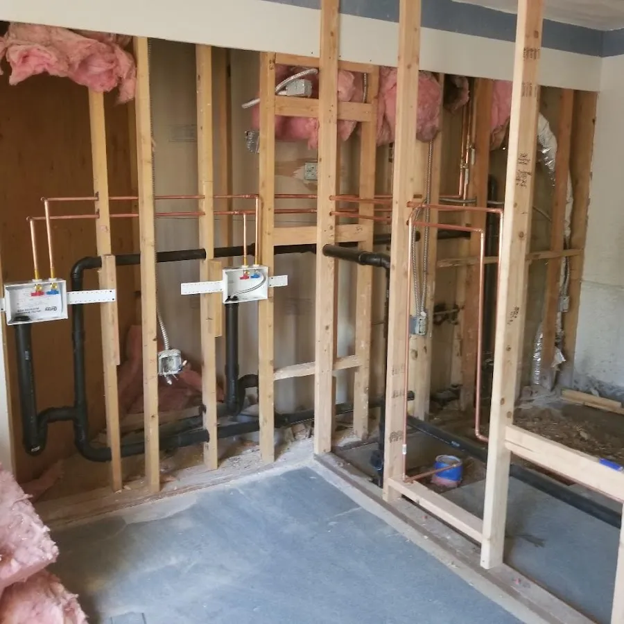 Copper pipe rough-in and plumbing installation in Goulds